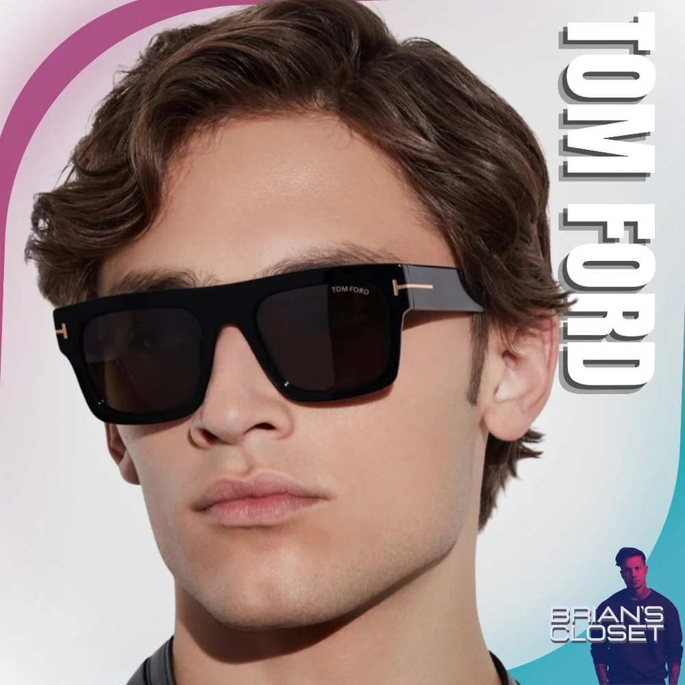 TOM FORD Fausto Thick Acetate Sunglasses - Black